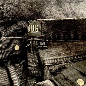 “Urban Outfitters” high waist black washed ripped jeans. Size 28.